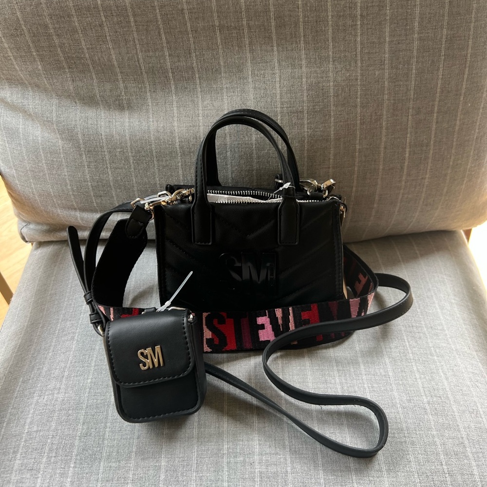 Steve Madden Black Women's Handbag with Crossbody Straps